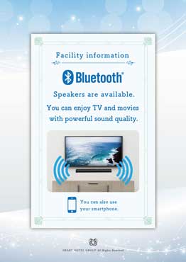 Bluetooth speakers are available in all rooms.